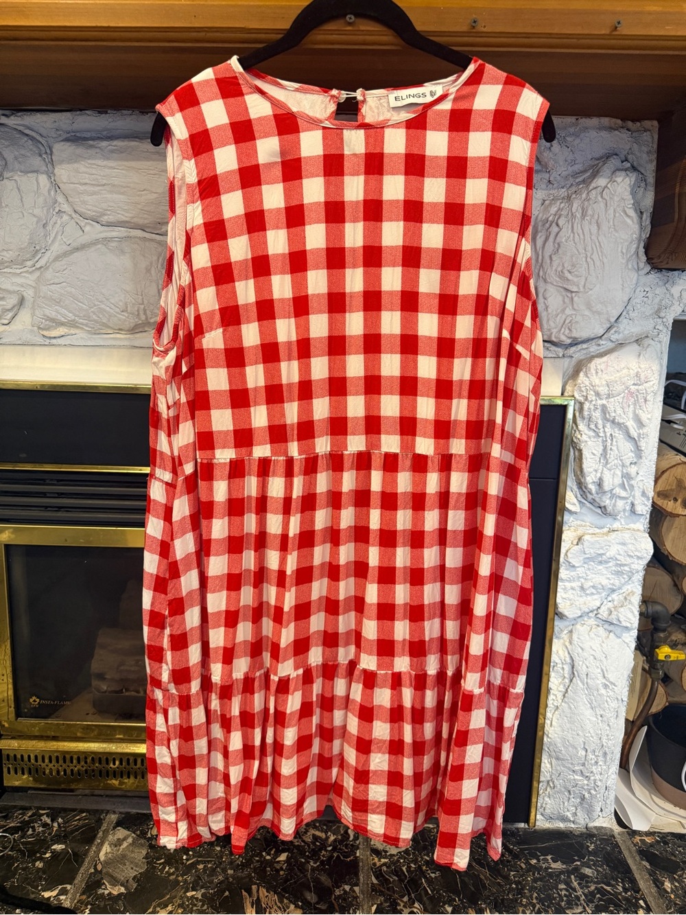 Elings Red & White Gingham vintage Dress